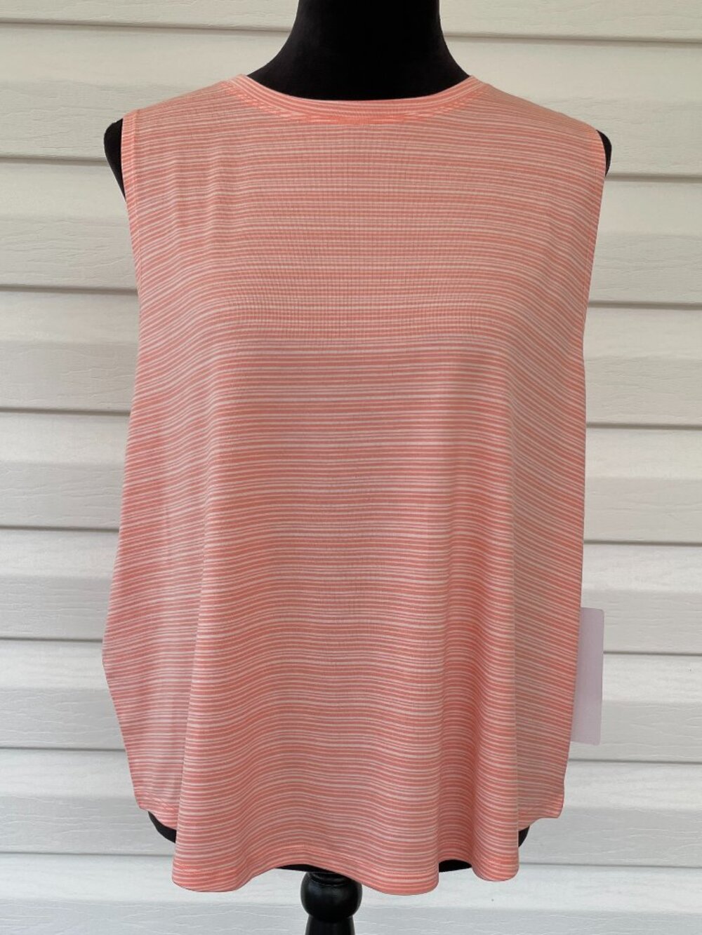NWT ATHLETA Cloudlight Striped Muscle Tank 1X Island Coral